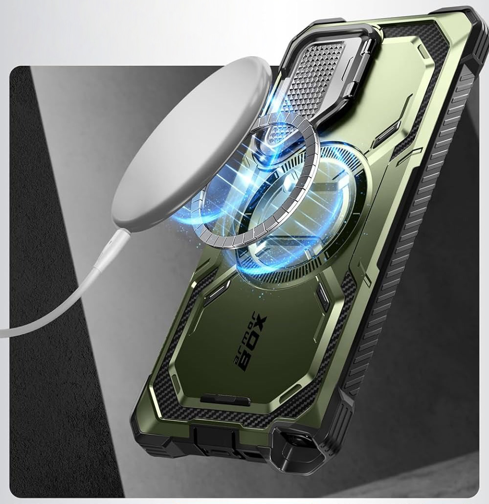 Etui pancerne Supcase i-Blason Armorbox Mag do Galaxy S24 Ultra, zielone